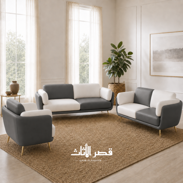 طقم كنب أوربت مودرن بتكوين ثلاثي وثنائي وكرسي مفرد - 88