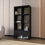 خزانة كتب فيلار بستة رفوف وبابين — أسود